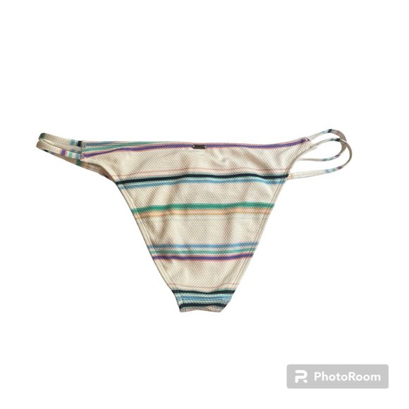NEW O'NEILL Lowtide Cardiff Bikini Swim Bottom Cheeky Multicolor Striped Size XL - Picture 2 of 5